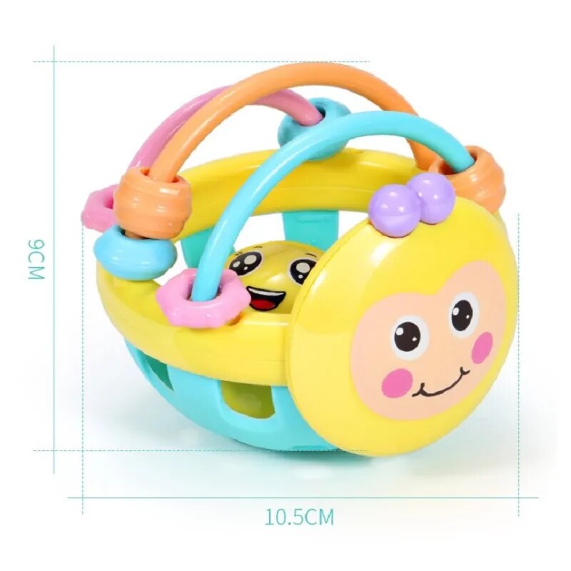 Baby Soft Rubber Rattle Children Early Childhood Biting Bell Toy Bee Hand Bell Rattle Dumbbell Baby Toy 0-12 Months