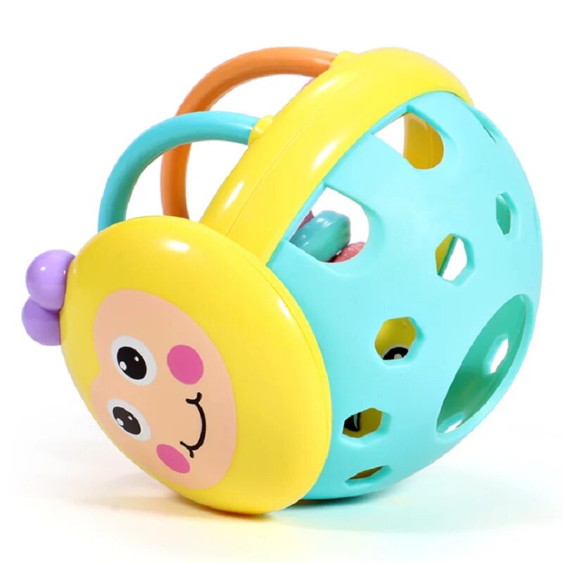 Baby Soft Rubber Rattle Children Early Childhood Biting Bell Toy Bee Hand Bell Rattle Dumbbell Baby Toy 0-12 Months