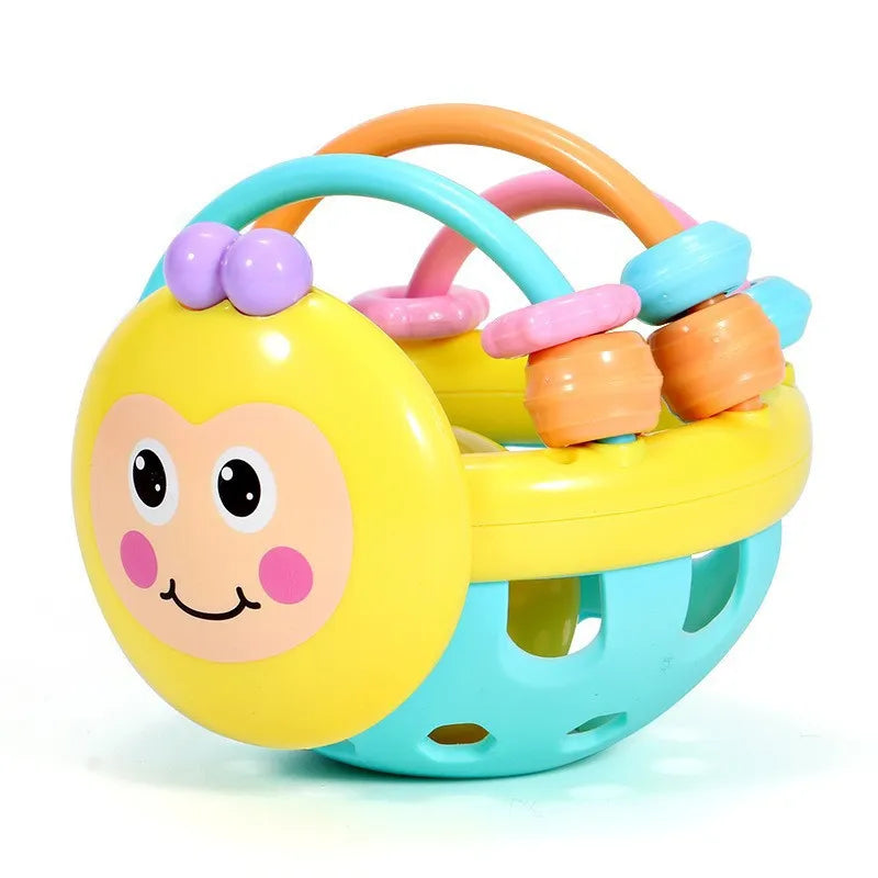 Baby Soft Rubber Rattle Children Early Childhood Biting Bell Toy Bee Hand Bell Rattle Dumbbell Baby Toy 0-12 Months