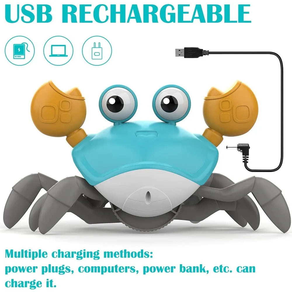 Baby Toy Walking Crab Toy Induction Escape Crab Octopus Crawling Fujão Crab Toy with Music Light Up  Dropshipping