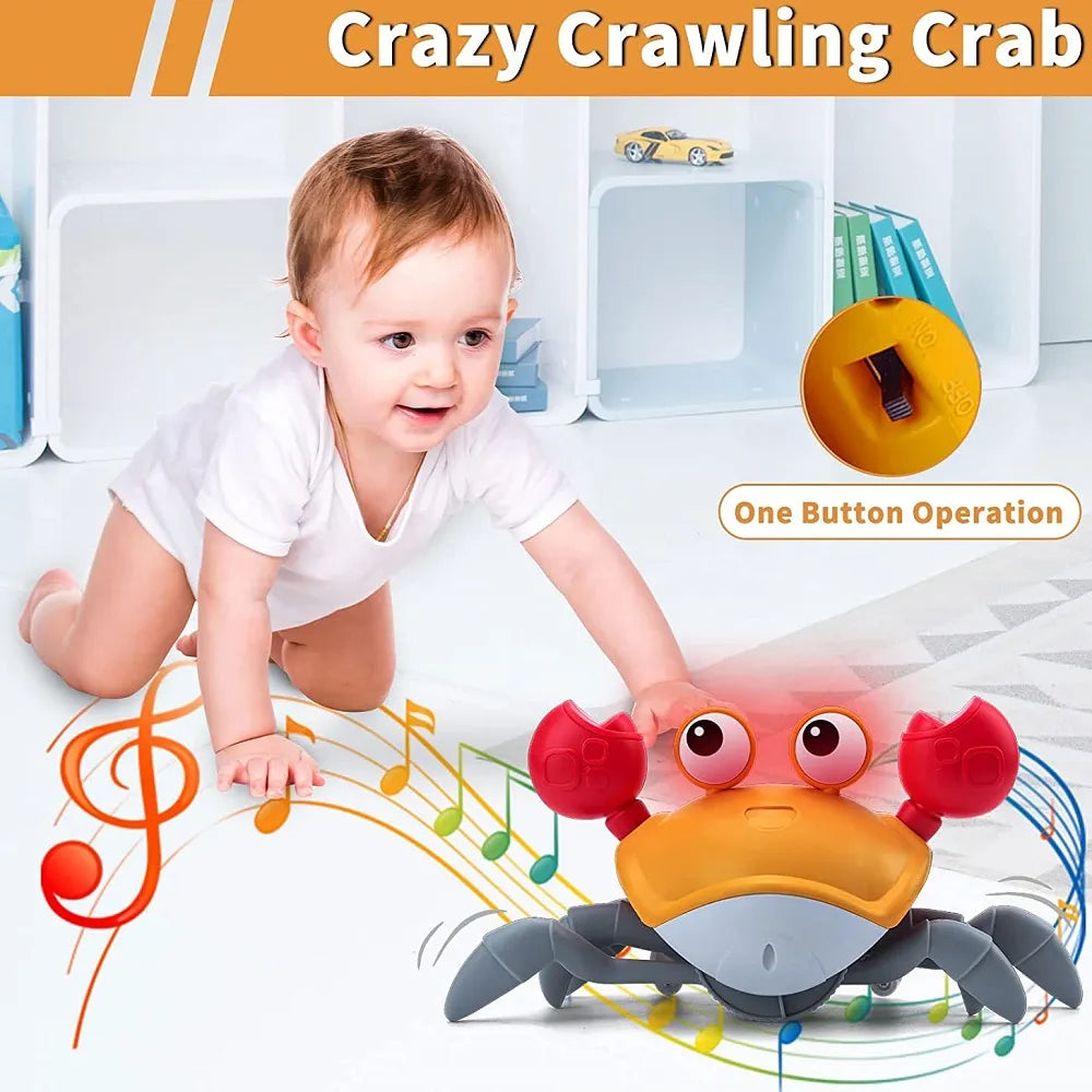 Baby Toy Walking Crab Toy Induction Escape Crab Octopus Crawling Fujão Crab Toy with Music Light Up  Dropshipping