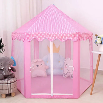 Tent Portable Folding Baby Toy Prince Princess Tent Children Castle Play House Kid Gift Outdoor Beach Zipper Tent Girls Gifts