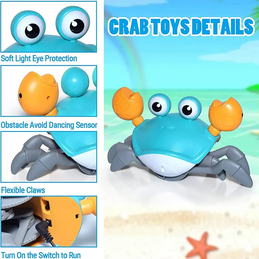 Baby Toy Walking Crab Toy Induction Escape Crab Octopus Crawling Fujão Crab Toy with Music Light Up  Dropshipping