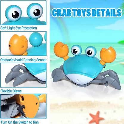 Baby Toy Walking Crab Toy Induction Escape Crab Octopus Crawling Fujão Crab Toy with Music Light Up  Dropshipping