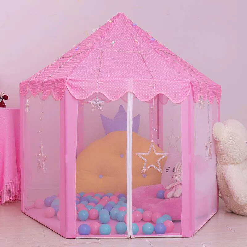 Tent Portable Folding Baby Toy Prince Princess Tent Children Castle Play House Kid Gift Outdoor Beach Zipper Tent Girls Gifts